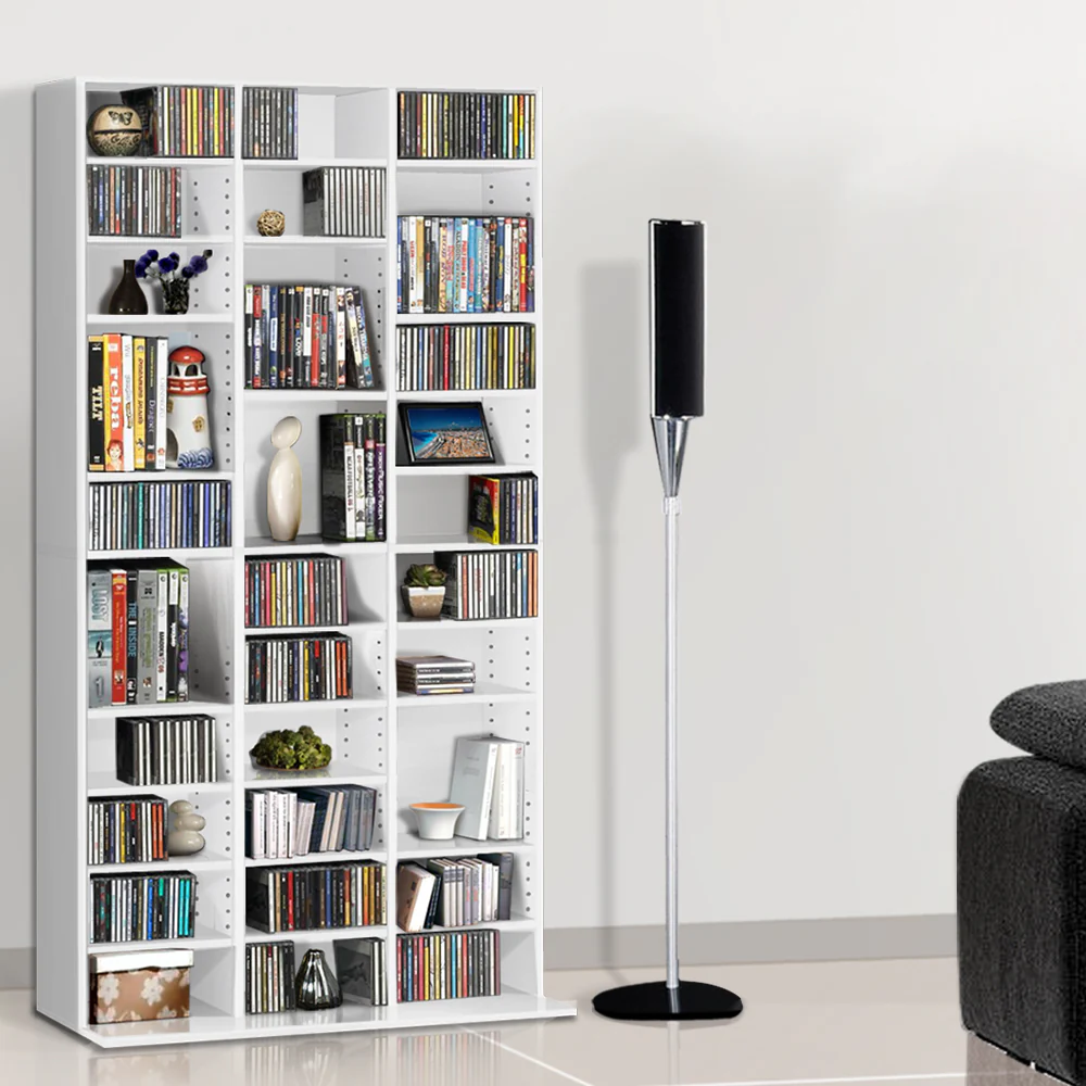 Artiss Bookshelf Cd Storage Rack - Bert White - Nurns