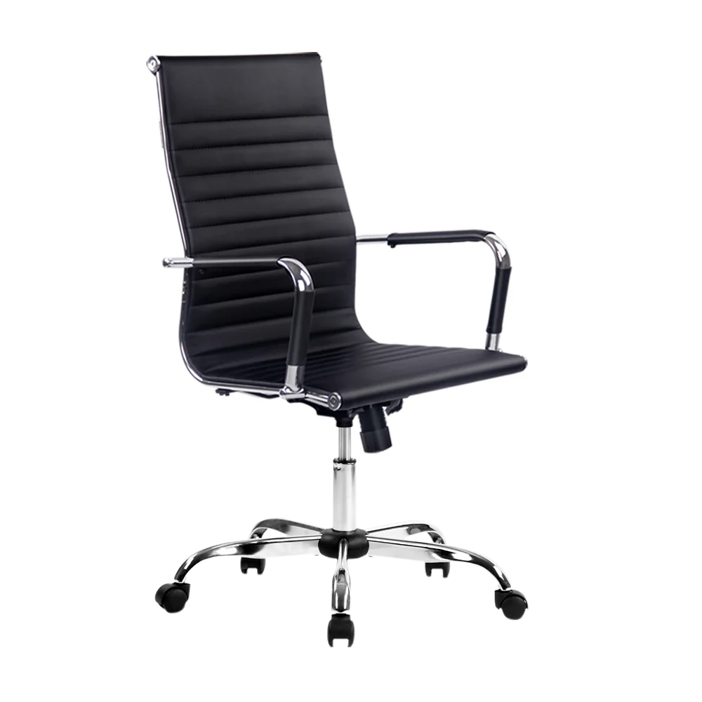 Artiss Office Chair Conference Chairs Pu Leather High Back Black - Nurns