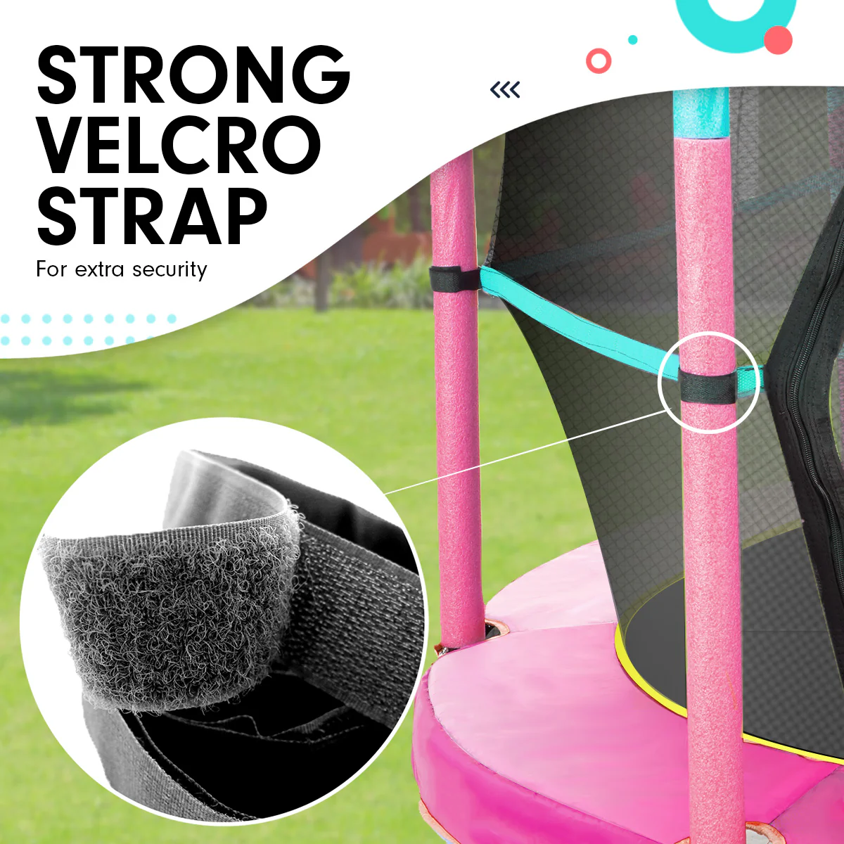 Kahuna Trampoline 4.5FT Round Free Safety Net Spring Pad Cover Mat Outdoor Green Pink - Nurns