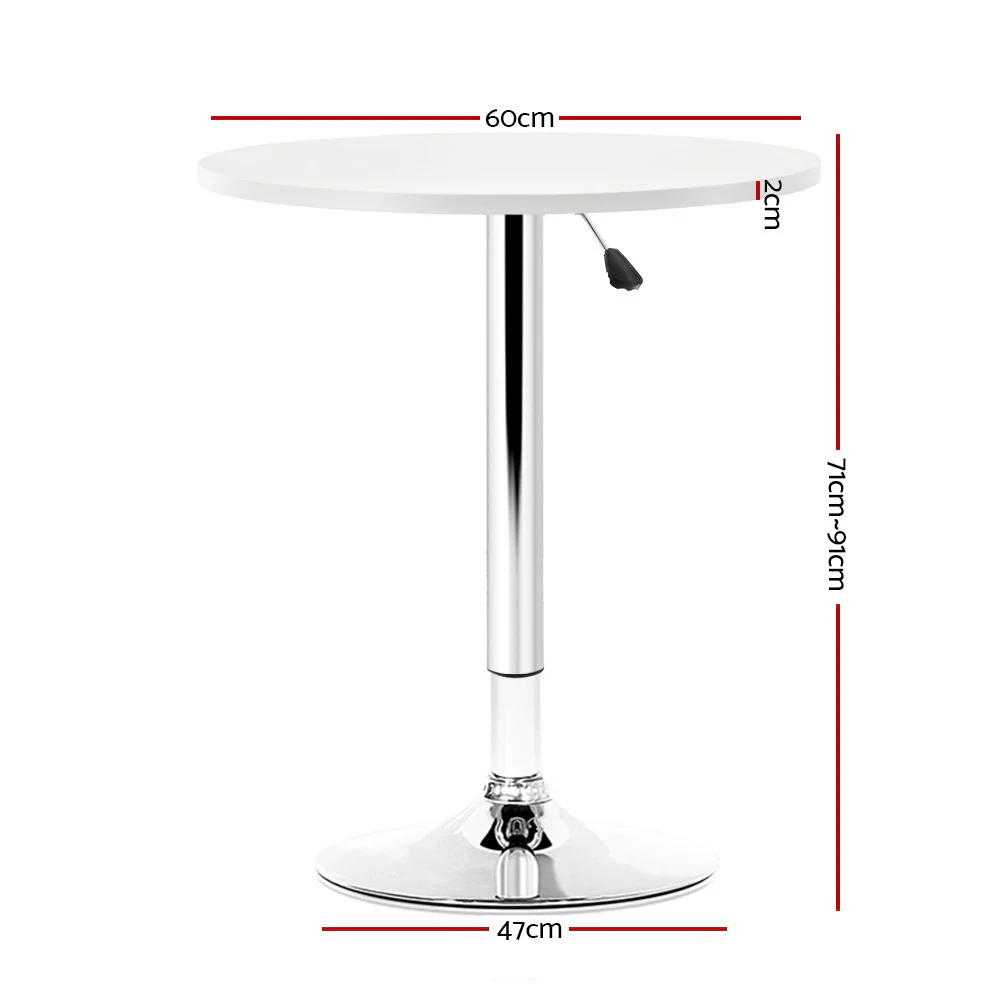 Bar Table Kitchen Tables Swivel Round Metal White - Nurns