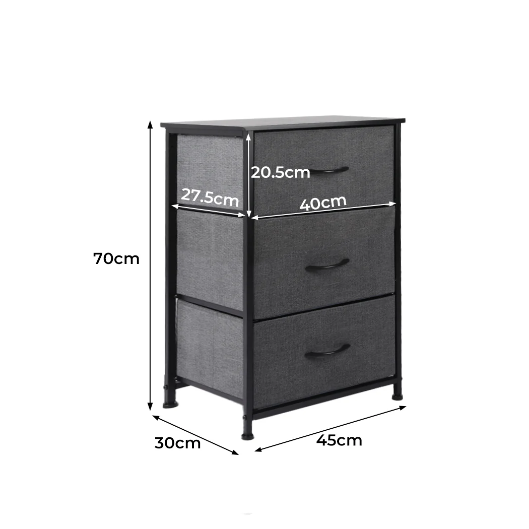 Levede Storage Cabinet Tower Chest Dark Grey - Nurns