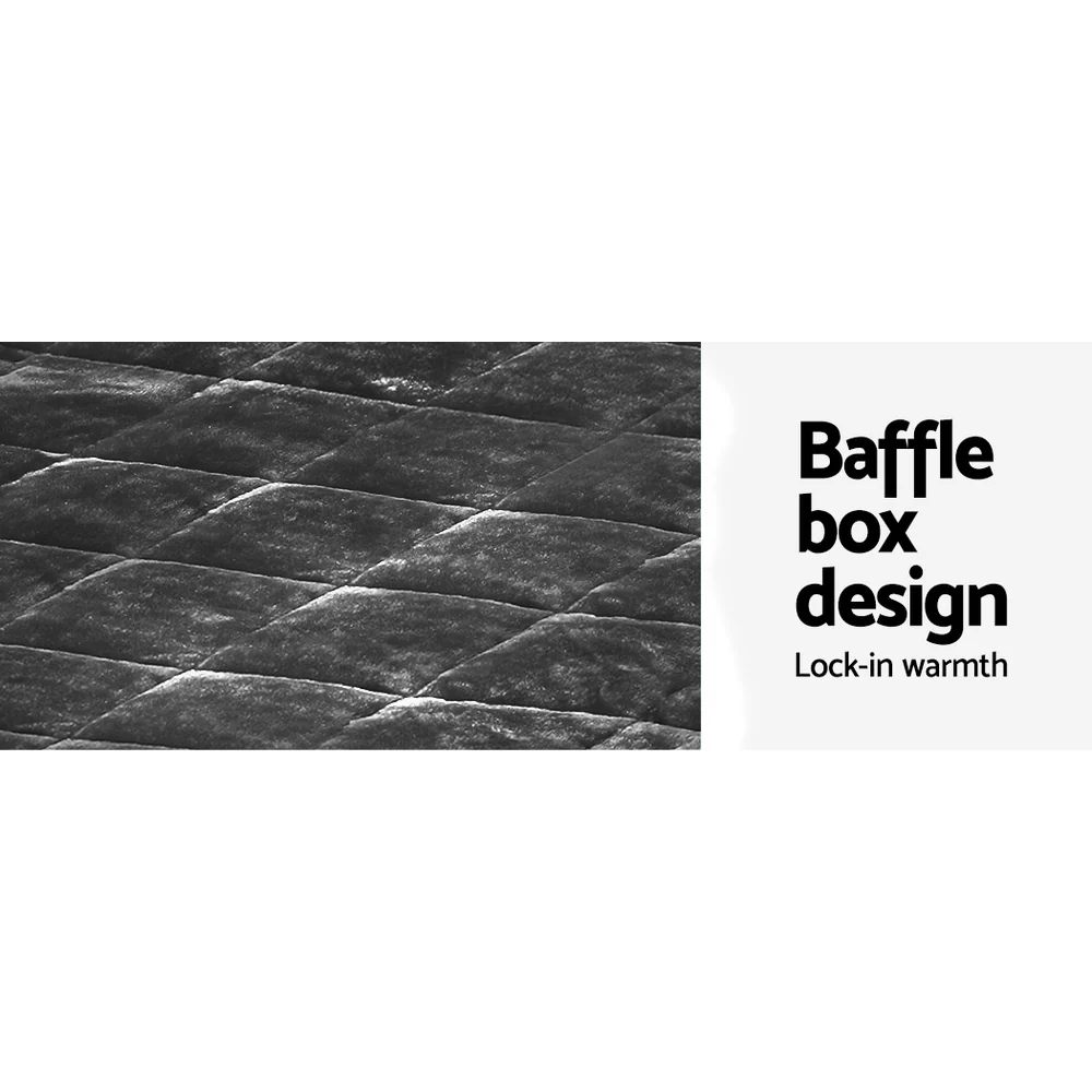 Super King Giselle Bedding Faux Mink Quilt Charcoal - Nurns