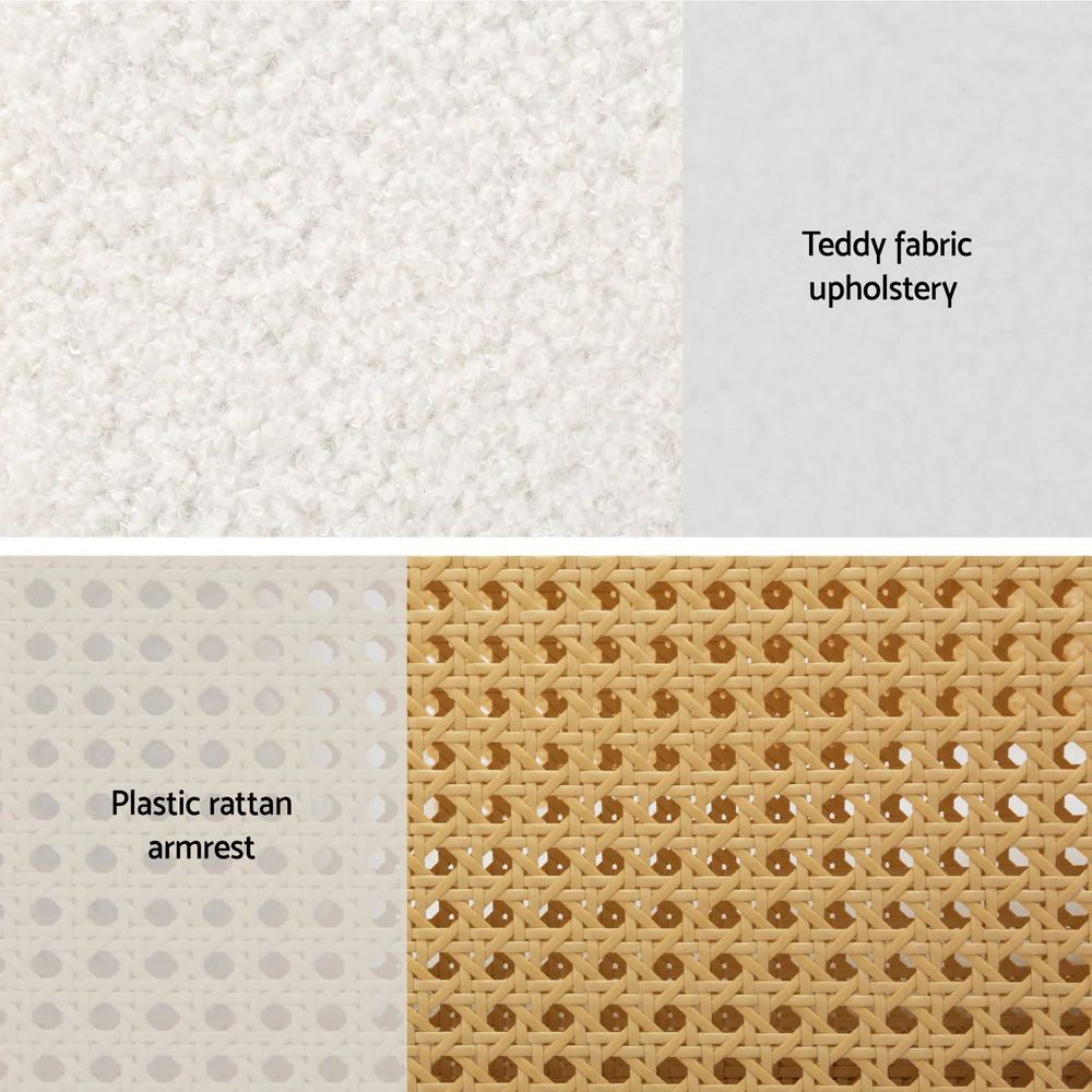 Maureen Armchair Accent Chair Curved Bouclé - White - Nurns