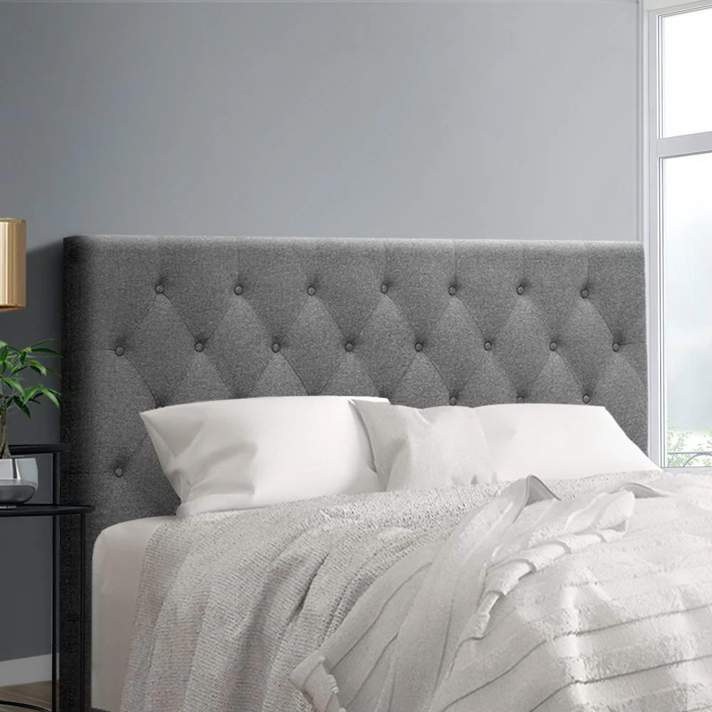 Bed Headboard Fabric - Grey Queen - Nurns