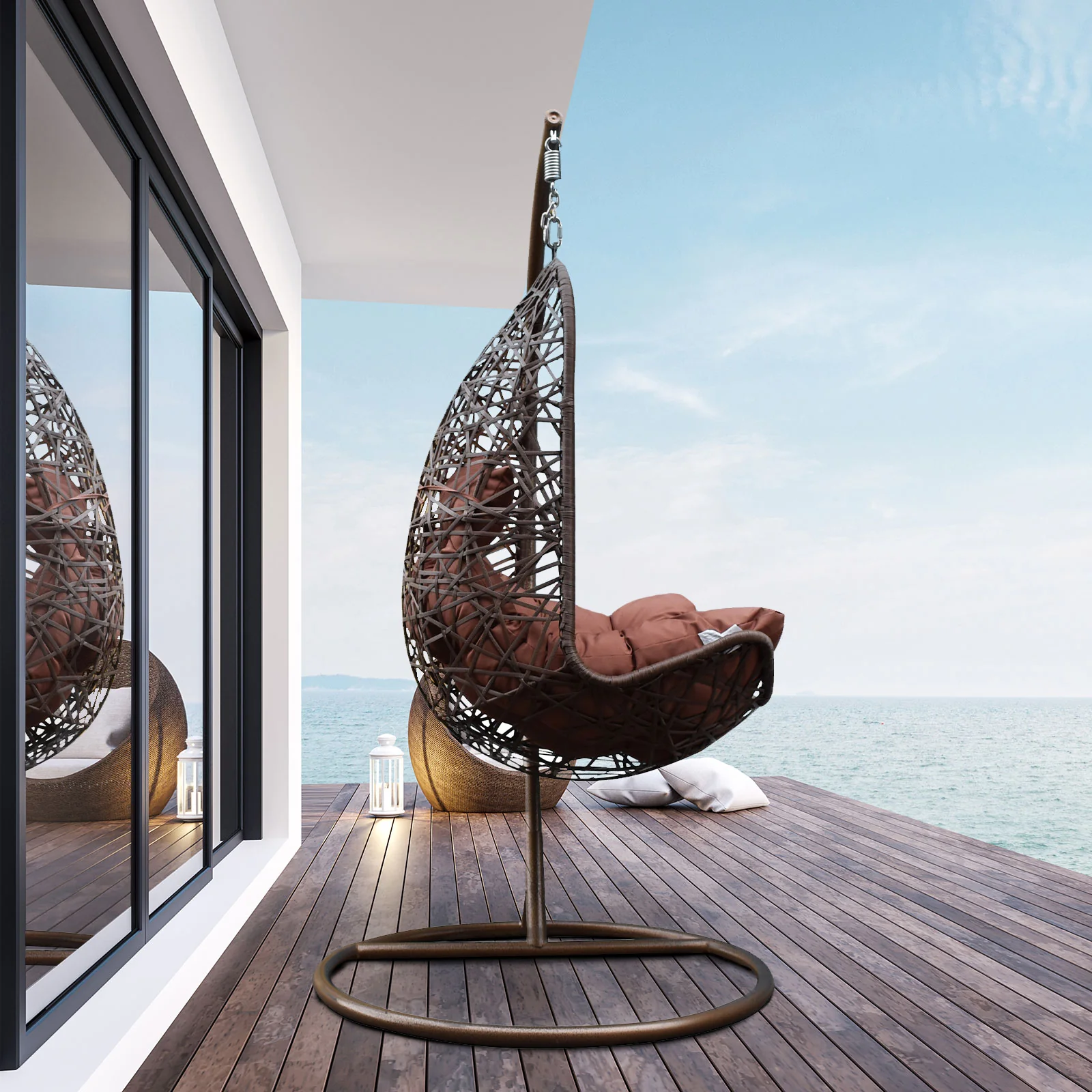 Lissy Egg Chair - Brown and Coffee - Nurns