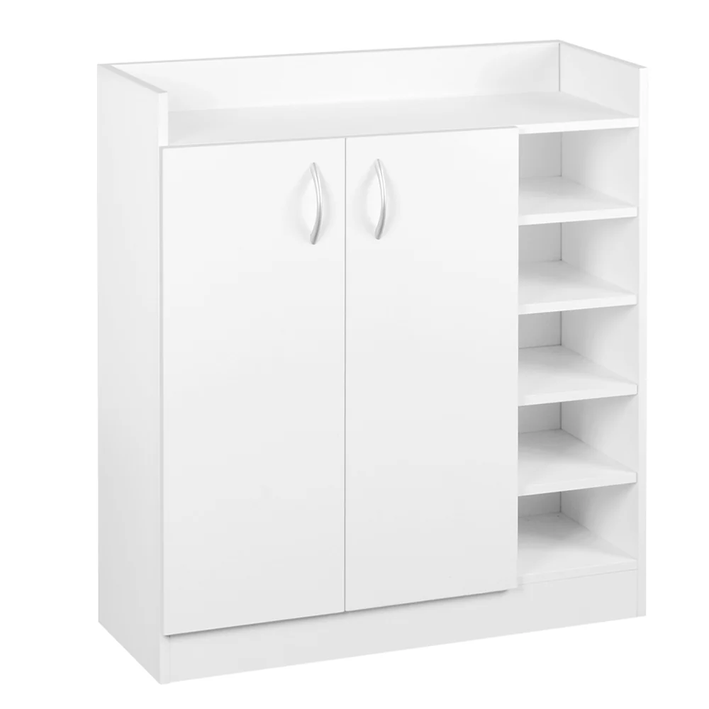 Artiss Shoe Rack Cabinet 21 Pairs Adjustable Shelves White Clair - Nurns