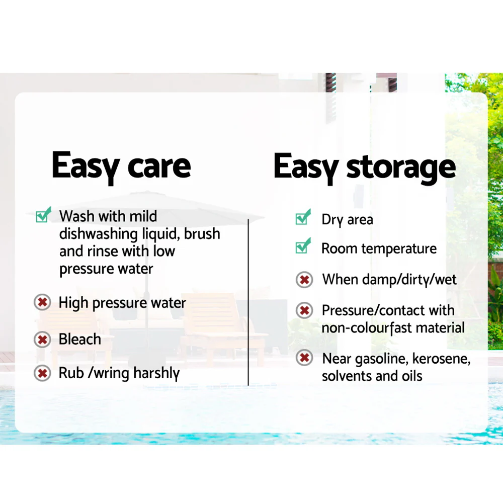 Instahut 3m Outdoor Umbrella Beach Pole Garden Patio Tilt Charcoal - Nurns