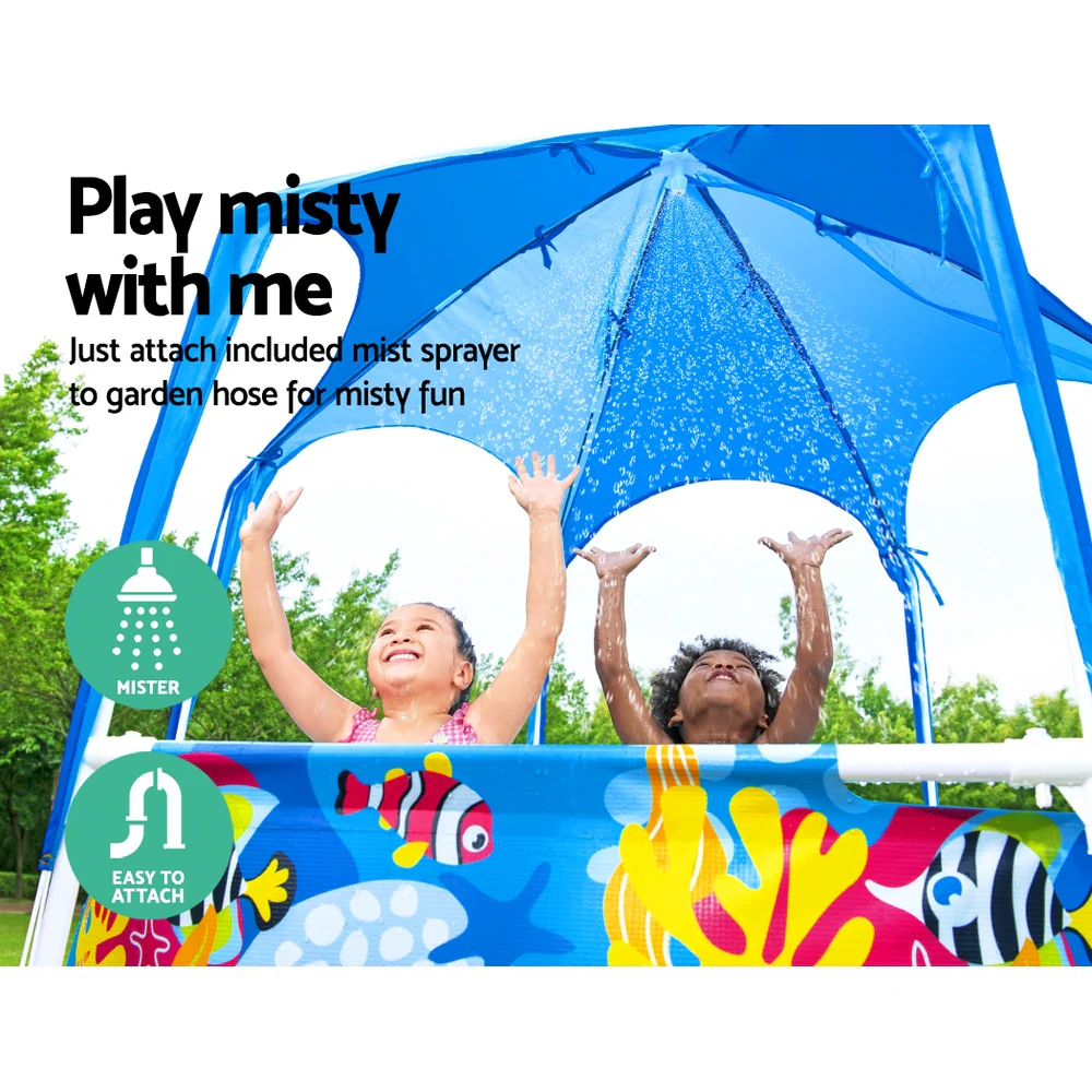 Bestway Kids Pool 183x51cm Steel Frame Swimming Play Pools Canopy 930L - Nurns