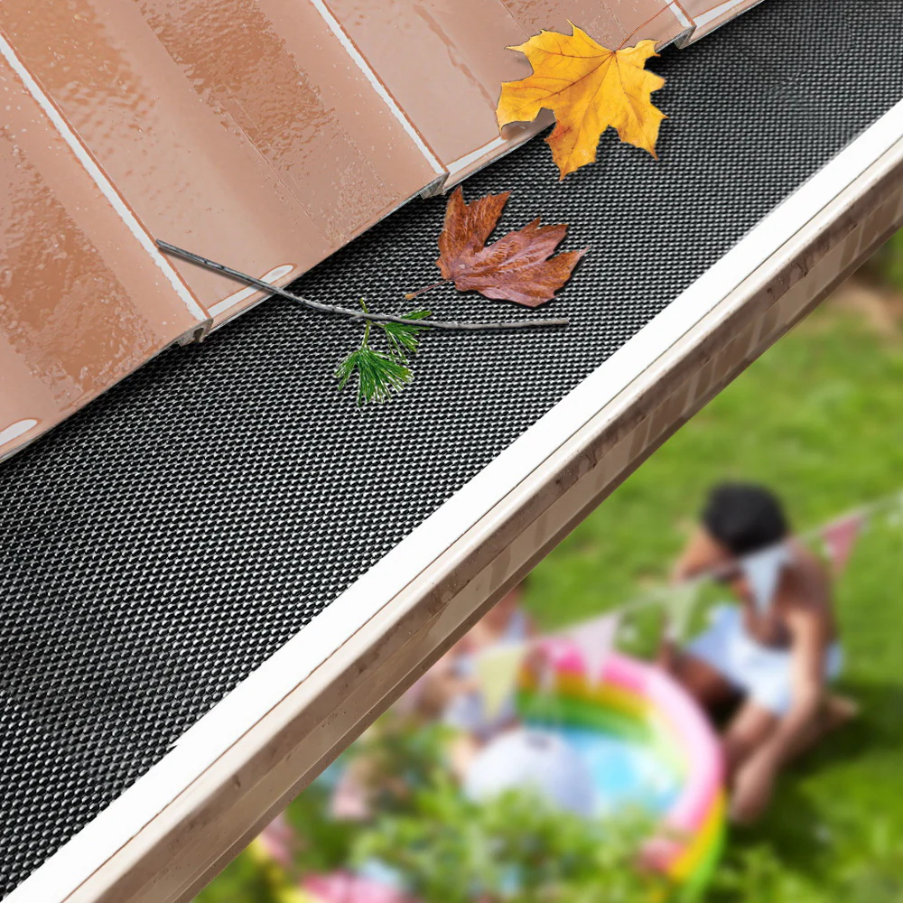 Set of 60 Gutter Guard Guards Aluminium Leaf Mesh 100x20cm Brush DIY Deluxe Garden 60M - Black - Nurns