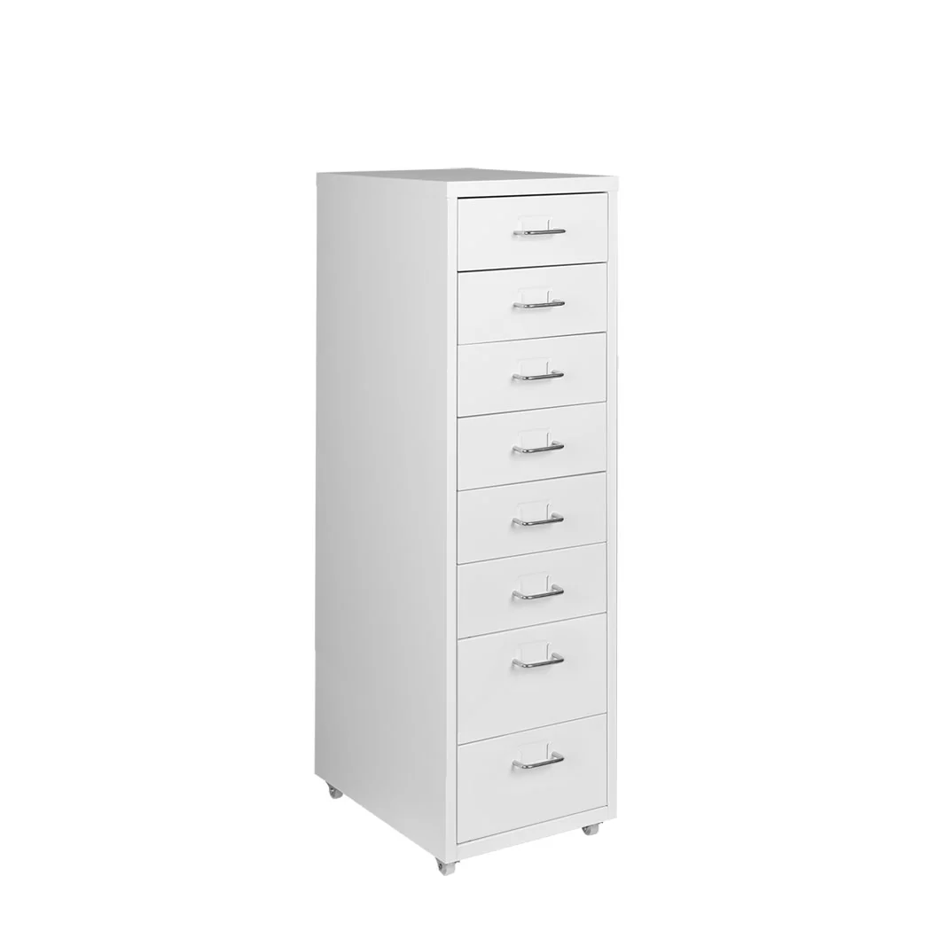 Levede Office Cabinet 8 Drawer Drawers White - Nurns
