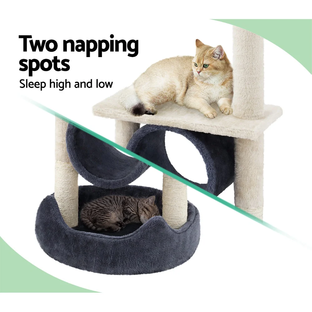 Cat Tree Scratching Post 76cm Scratcher Tower Condo House Hanging toys - Grey - Nurns