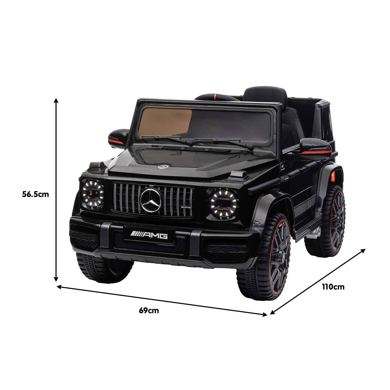 Mercedes Benz AMG G63 Licensed Kids Ride On Electric Car Remote Control - Black - Nurns