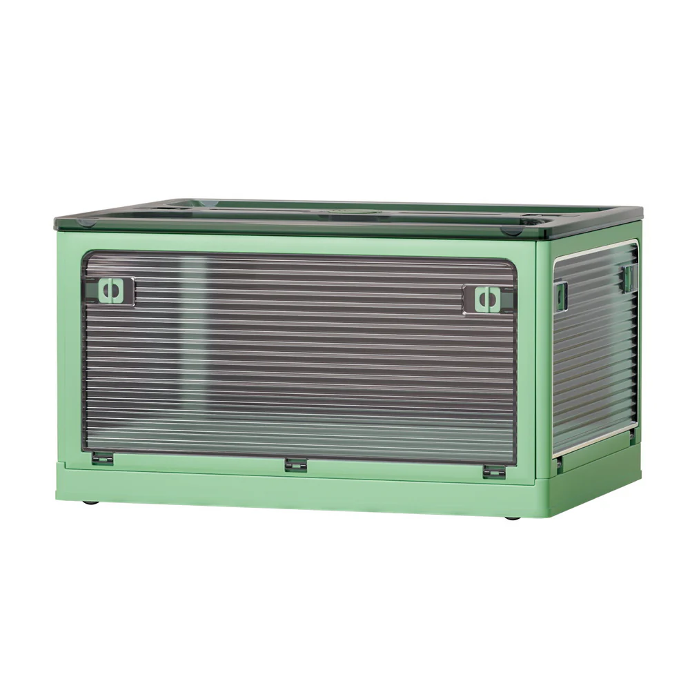 Artiss Storage Box Container Foldable Stackable 5 Sides Open Transparent 82L - Nurns