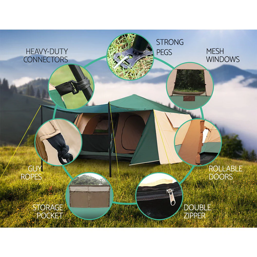 Instant Up Camping Tent 8 Person Pop up Tents Family Hiking Dome Camp - Nurns