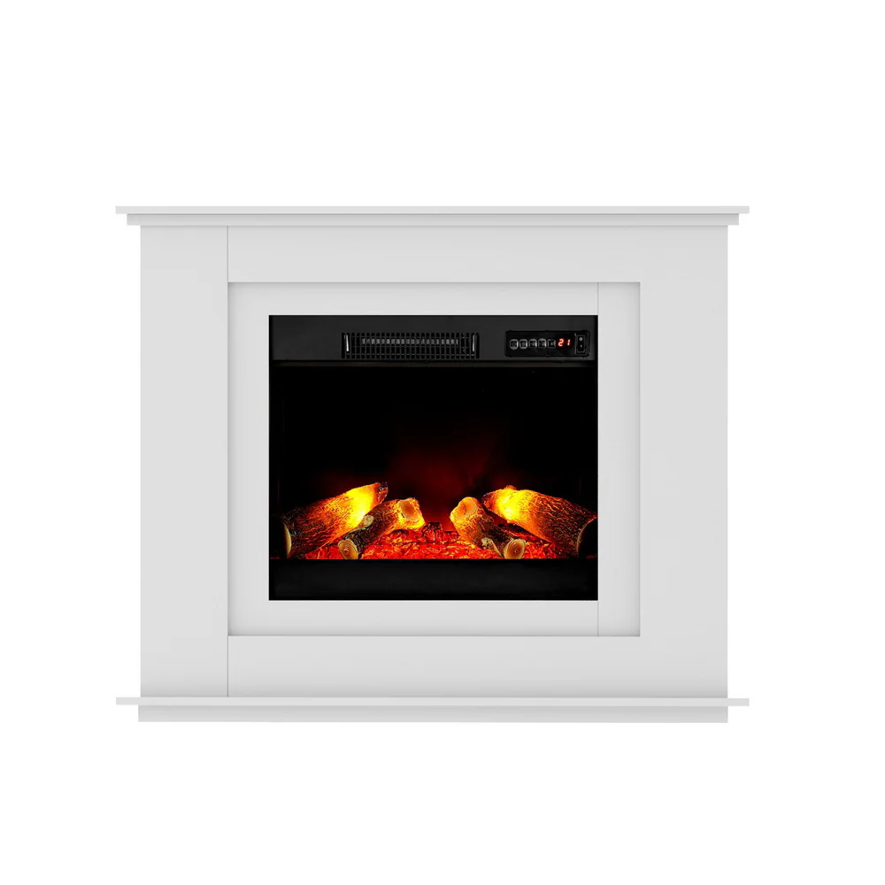 Electric Fireplace Fire Heater 2000W - White - Nurns