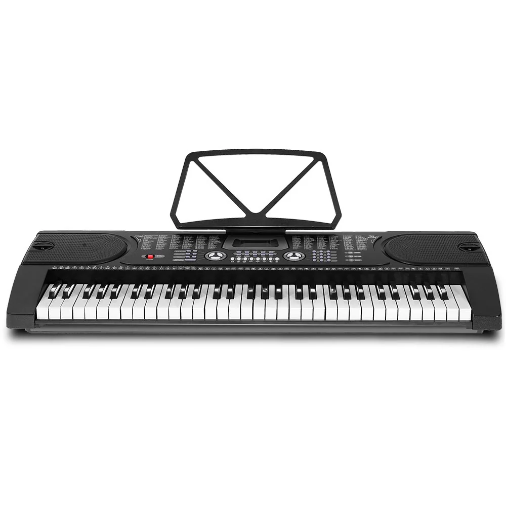 Alpha 61 Keys Electronic Piano Keyboard Digital Electric w/ Stand Beginner Black - Nurns