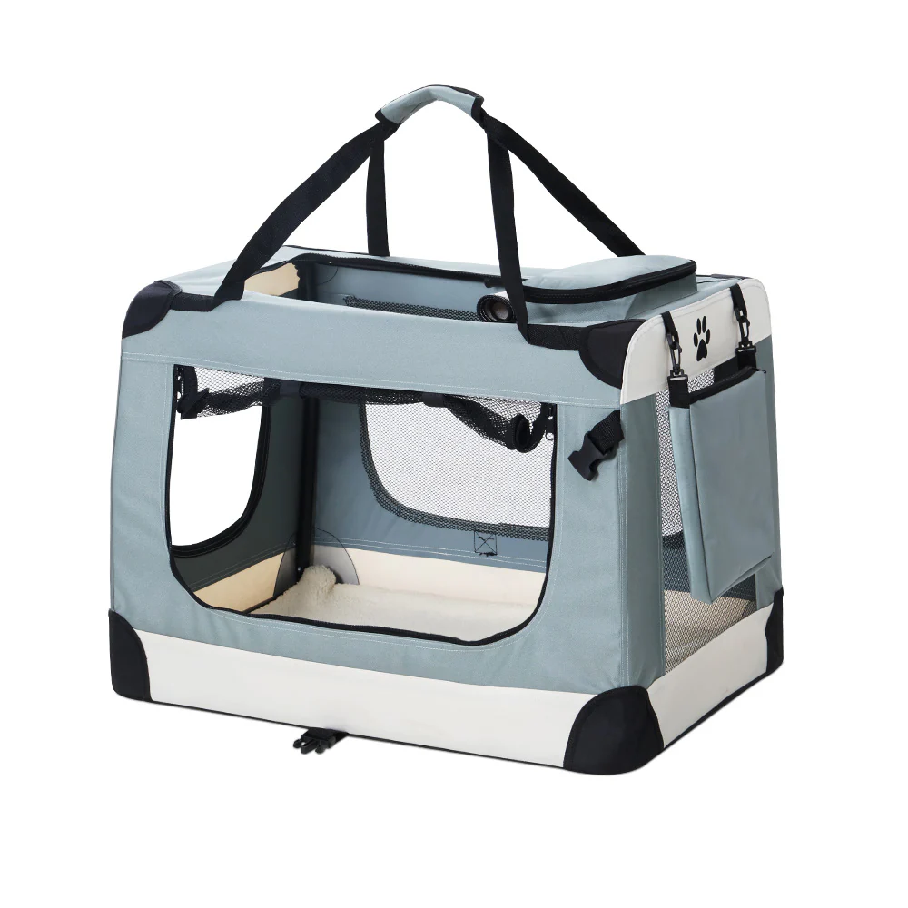 Pet Carrier Soft Crate Dog Cat Travel Portable Cage Kennel Foldable Large - Nurns