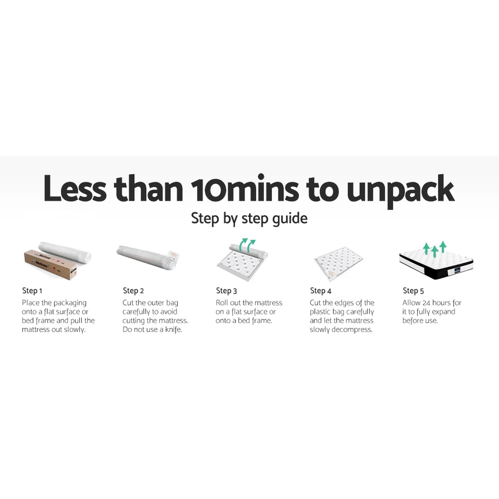 Nyla 30cm Euro Top Mattress Pocket Spring Medium Firm - Queen - Nurns