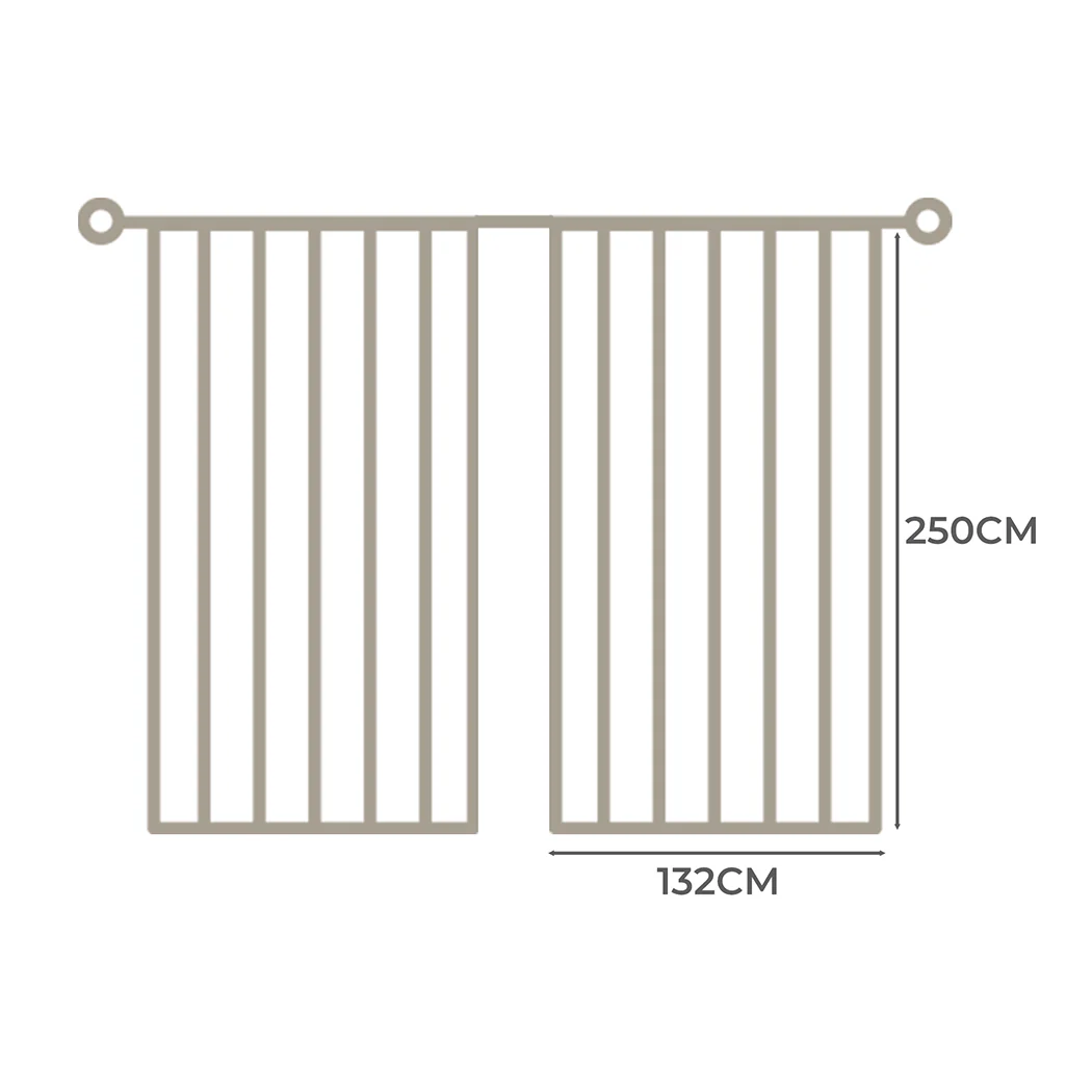 Set of 2 132x250 Blockout Curtains Chenille - Coffee - Nurns