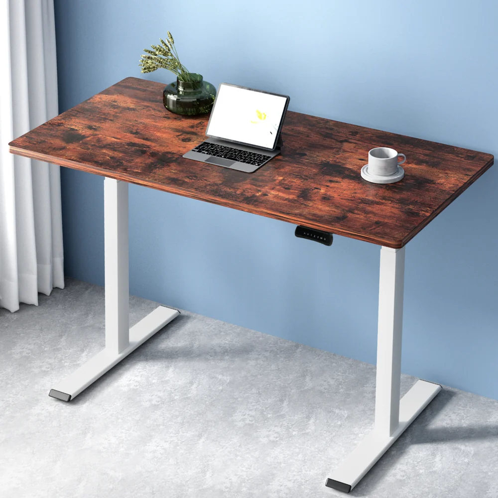 Artiss Standing Desk Motorised Dual Motor 120cm Rustic Brwon - Nurns