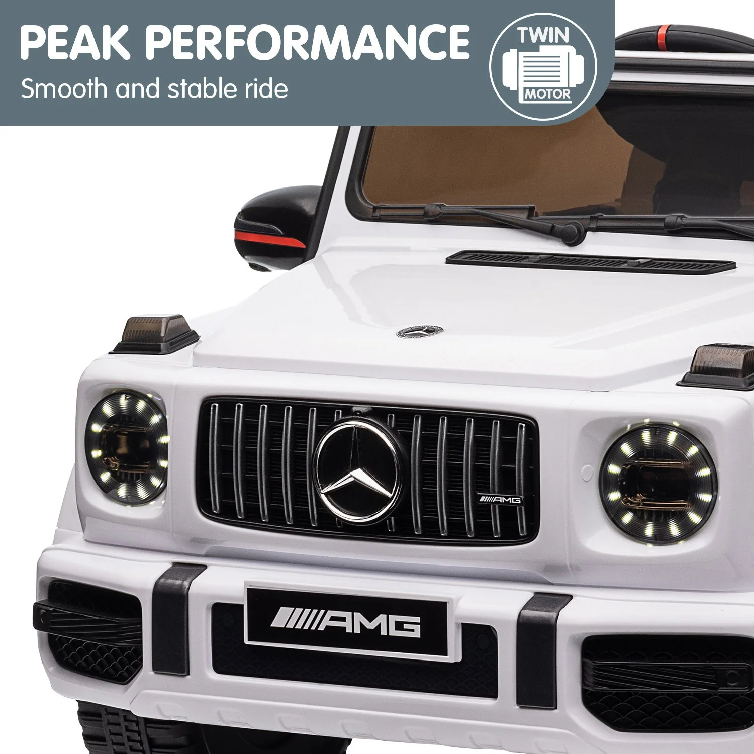 Mercedes Benz AMG G63 Licensed Kids Ride On Electric Car Remote Control - White - Nurns