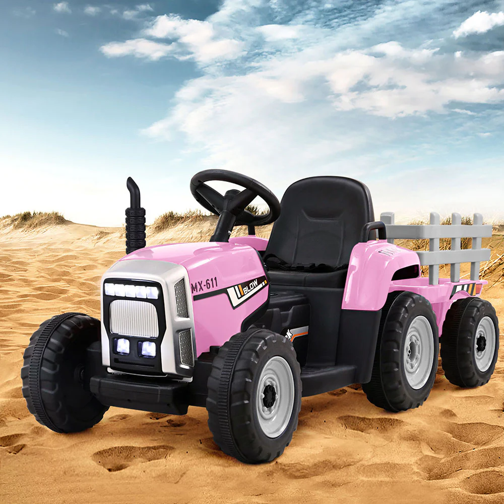 Kids Electric Ride On Car Tractor Toy Cars 12V - Pink - Nurns
