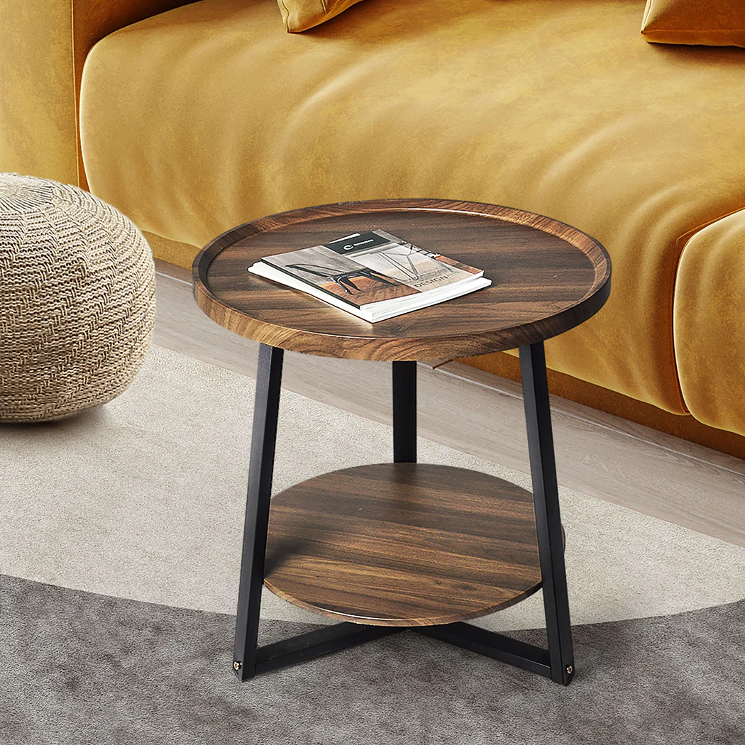 Ingrif Coffee Table Coffee Side End Table - Brown - Nurns