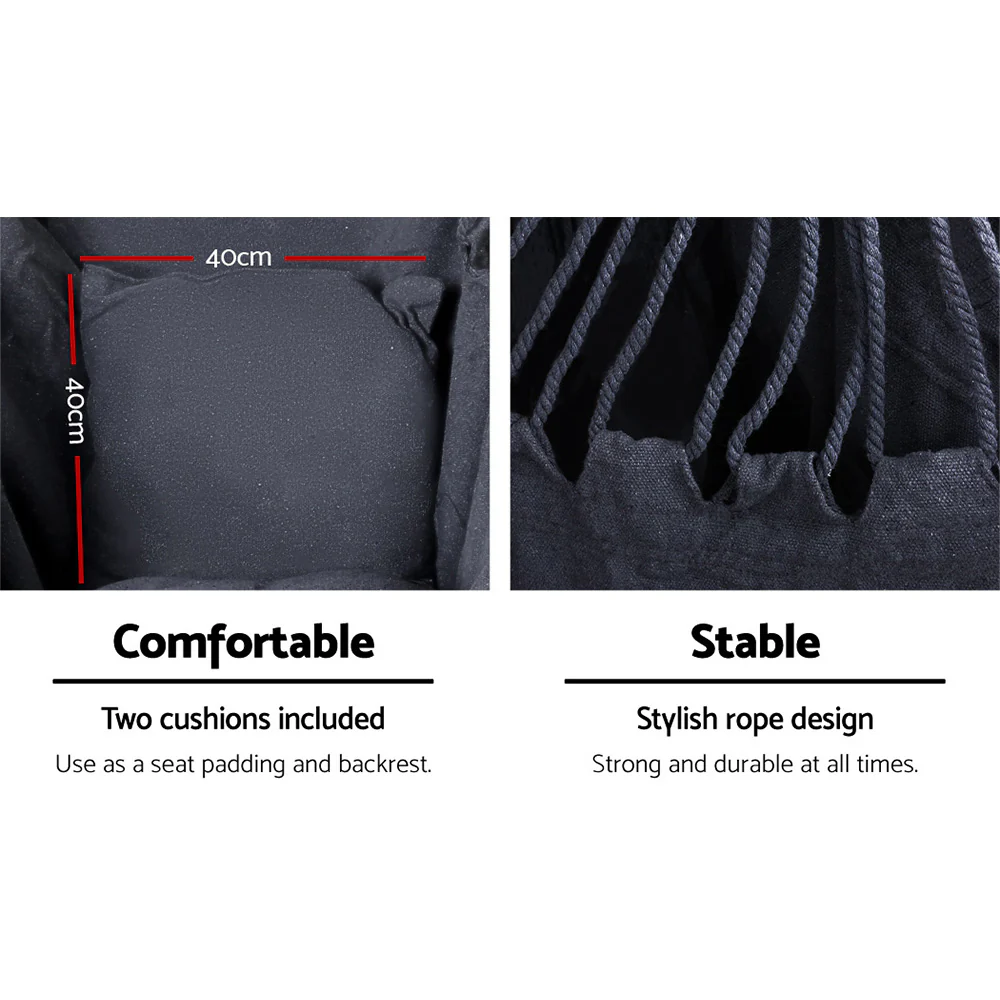 Outdoor Hammock Chair with Stand Swing Hanging Hammock with Pillow - Grey - Nurns