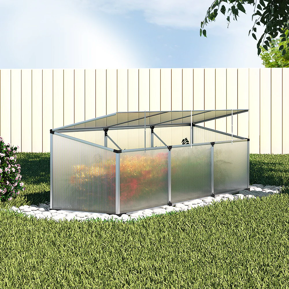 Greenfingers Greenhouse 180x50x50CM Cold Frame Plant Grow Aluminium Polycarbonate Green House - Nurns