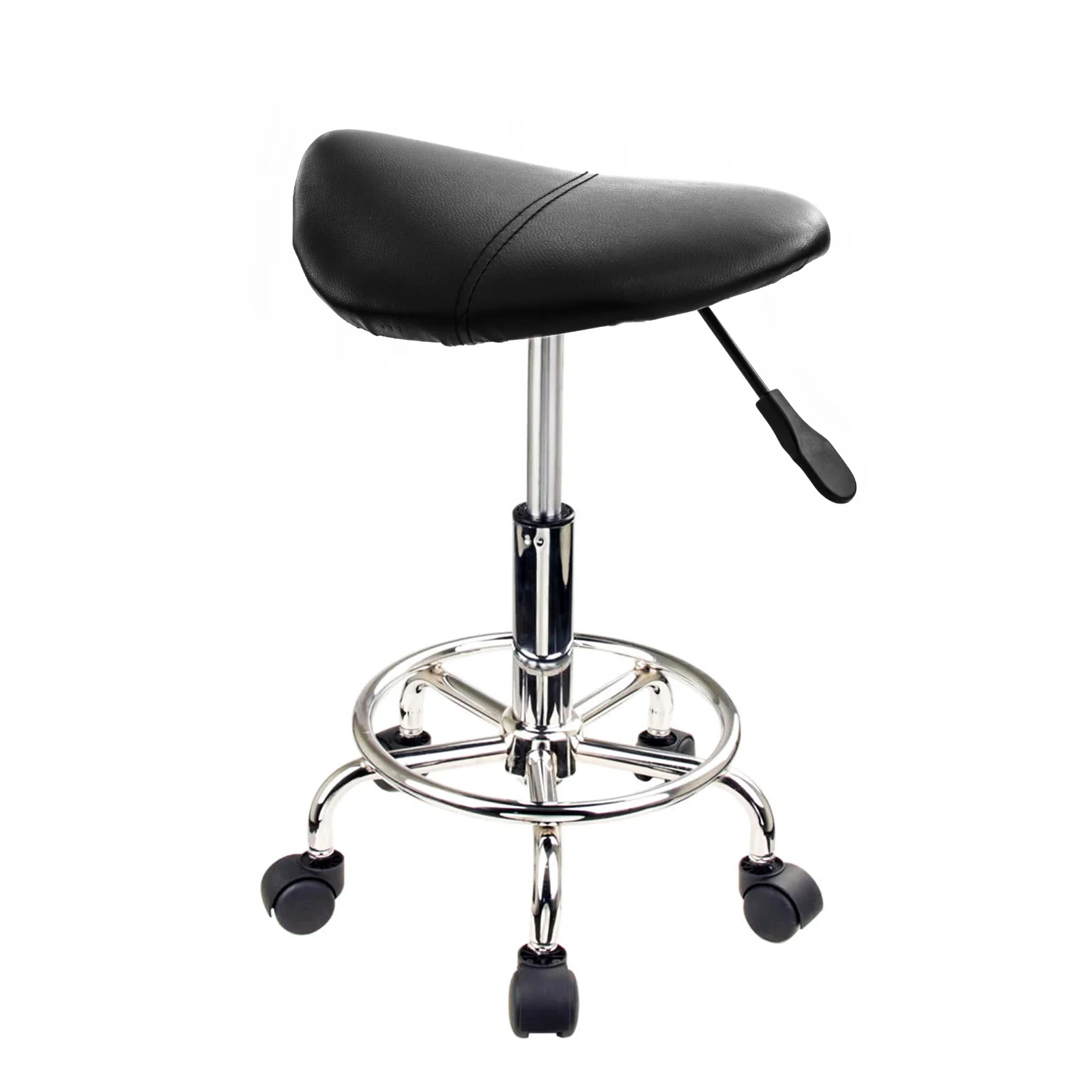 Salon Barber Stool Swivel Saddle Type - Black - Nurns