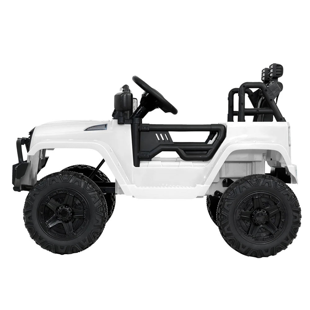 Kids Ride on Car Electric 12V Car Toys Jeep Battery Remote Control - White - Nurns
