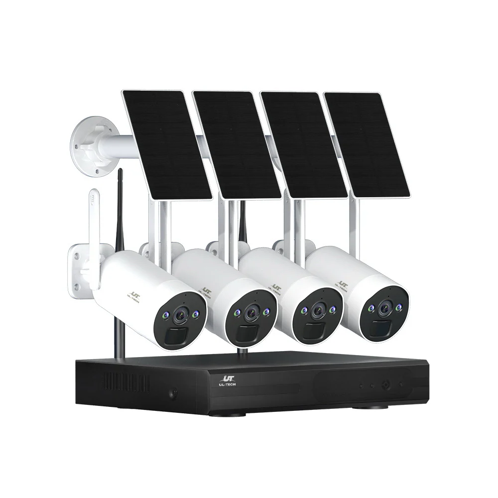 Wireless Solar CCTV Security Cameras 4MP 8CH NVR - Nurns