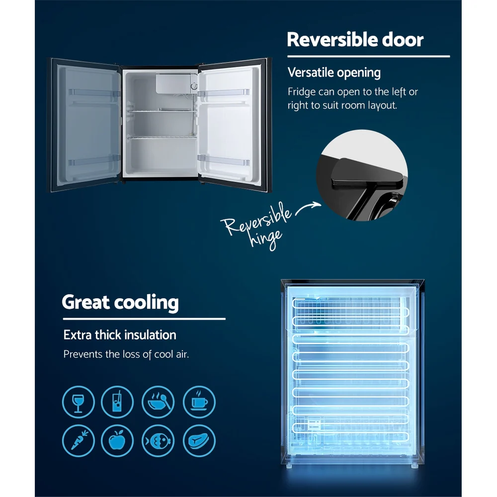 Devanti 70L Bar Fridge Black - Nurns