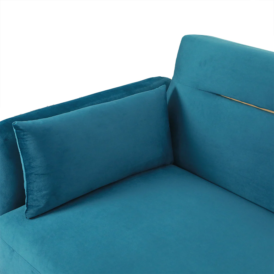 Mattie 3-Seater Sofa Bed Convertible - Peacock Blue - Nurns