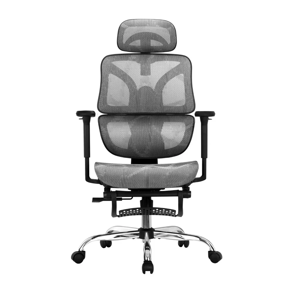 Artiss Ergonomic Office Chair Footrest Grey - Nurns