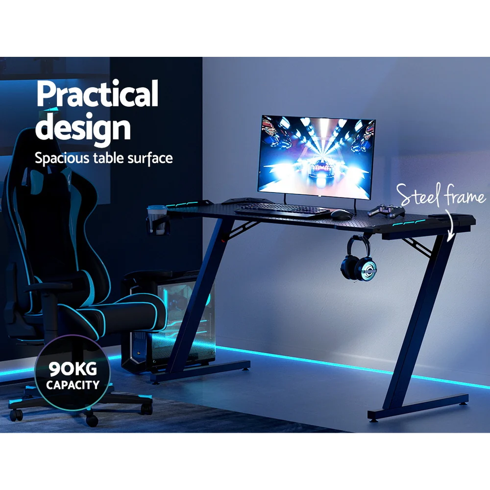 Artiss Gaming Desk Computer Desks LED Light 140cm - Nurns