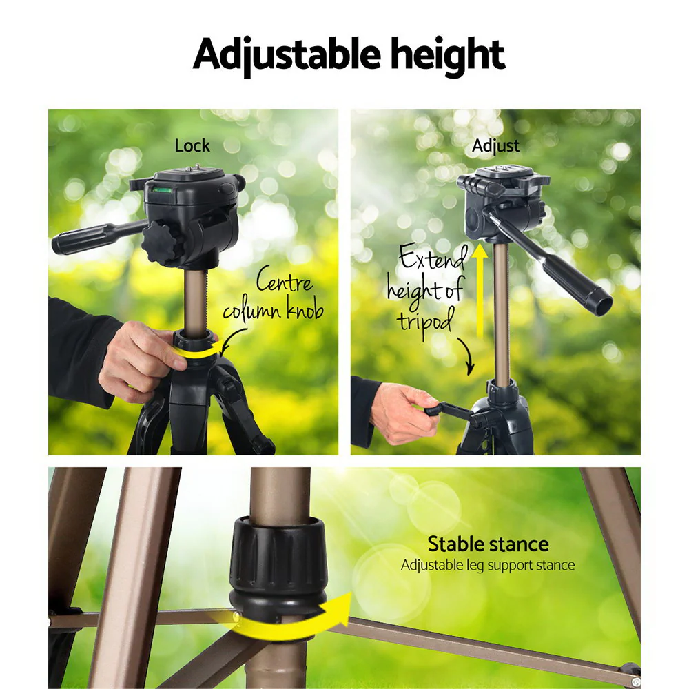 Professional Camera Tripod Monopod Stand DSLR Pan Head Mount Flexible - Nurns