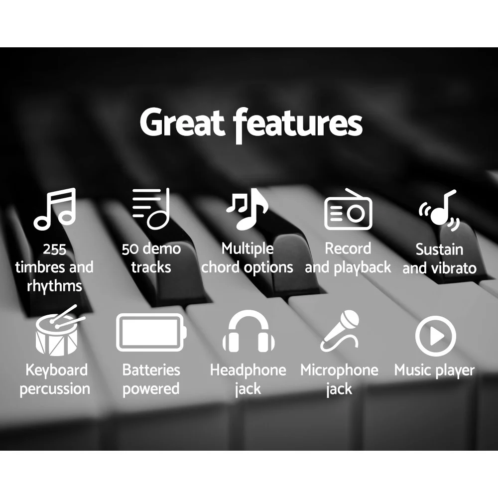 Alpha 61 Keys Electronic Piano Keyboard Digital Electric w/ Stand Sound Speaker - Nurns