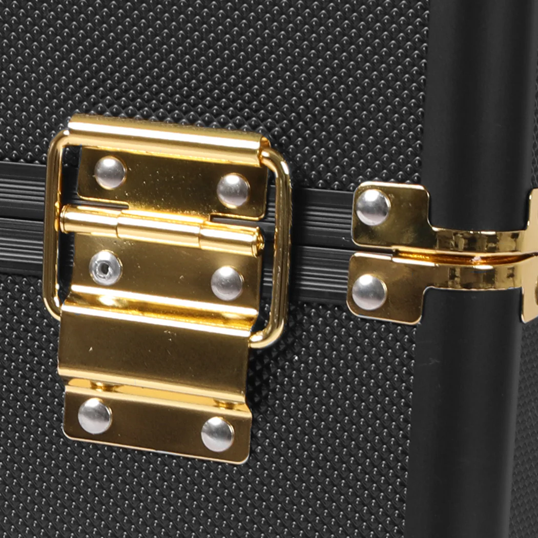 Makeup Case Professional Makeup Organiser 7 In 1 Trolley Black Gold - Nurns