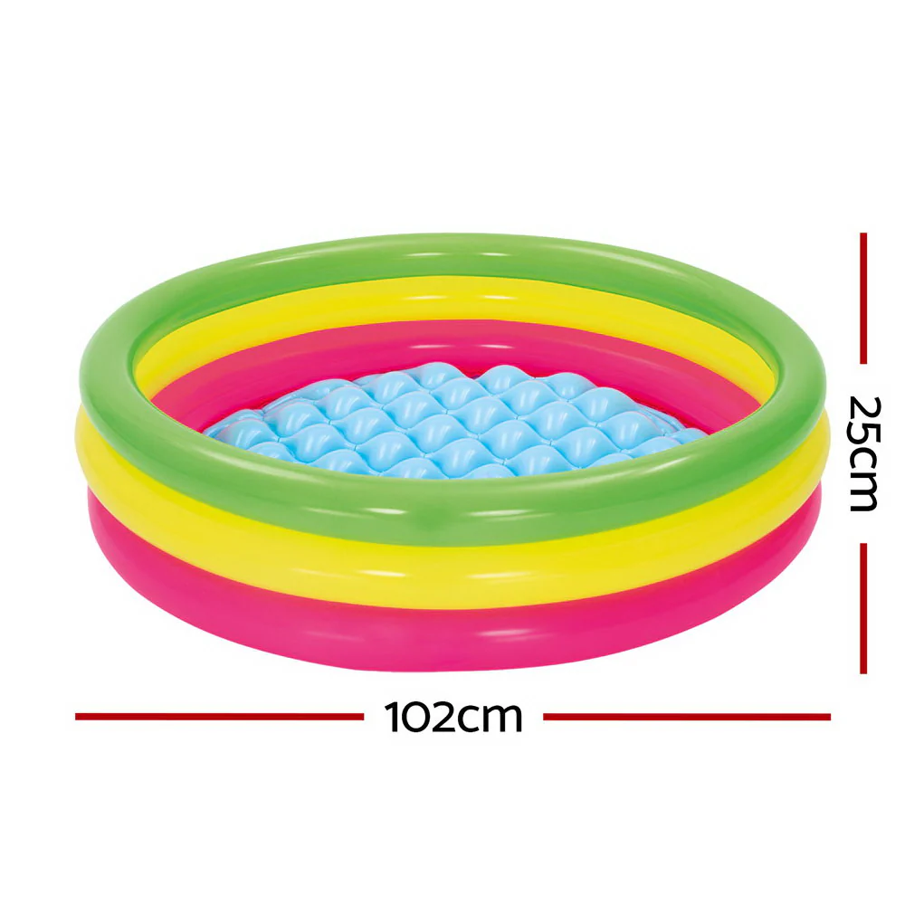 Bestway Kids Inflatable Pool Above Ground Round Splash Pool 102x102x25cm - Nurns