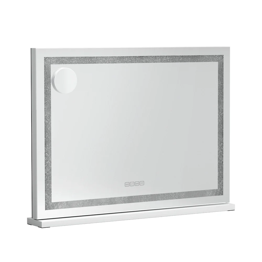 Bluetooth Makeup Mirror 80x58cm Crystal Hollywood with Light LED Vanity - Nurns