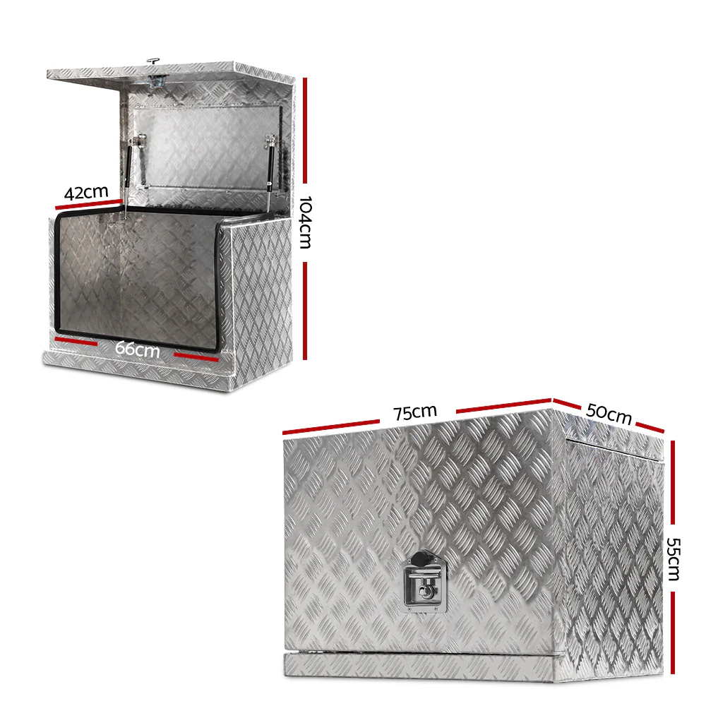 75x50x55cm Aluminium Tool box Generator Toolbox Truck Ute Trailer Canopy - Nurns