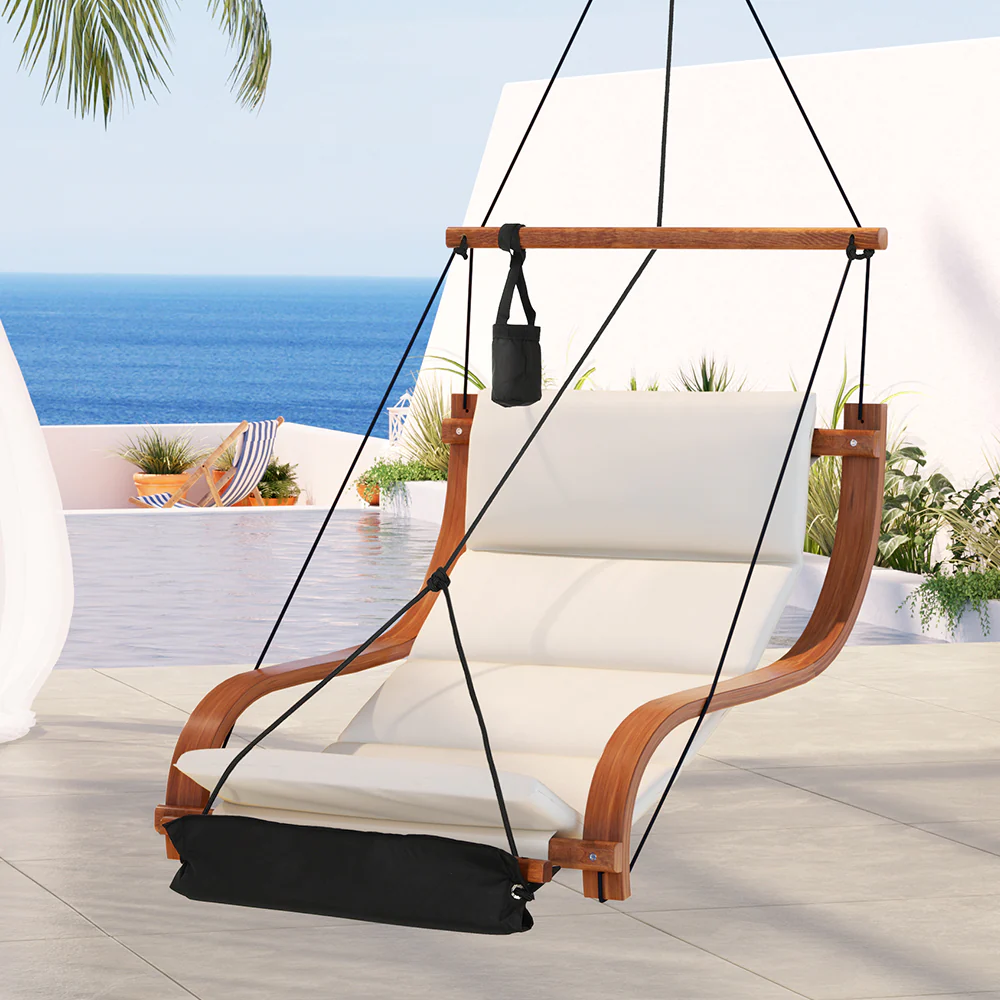 Hammock Chair Wooden Hanging Outdoor Lounge Patio - Nurns