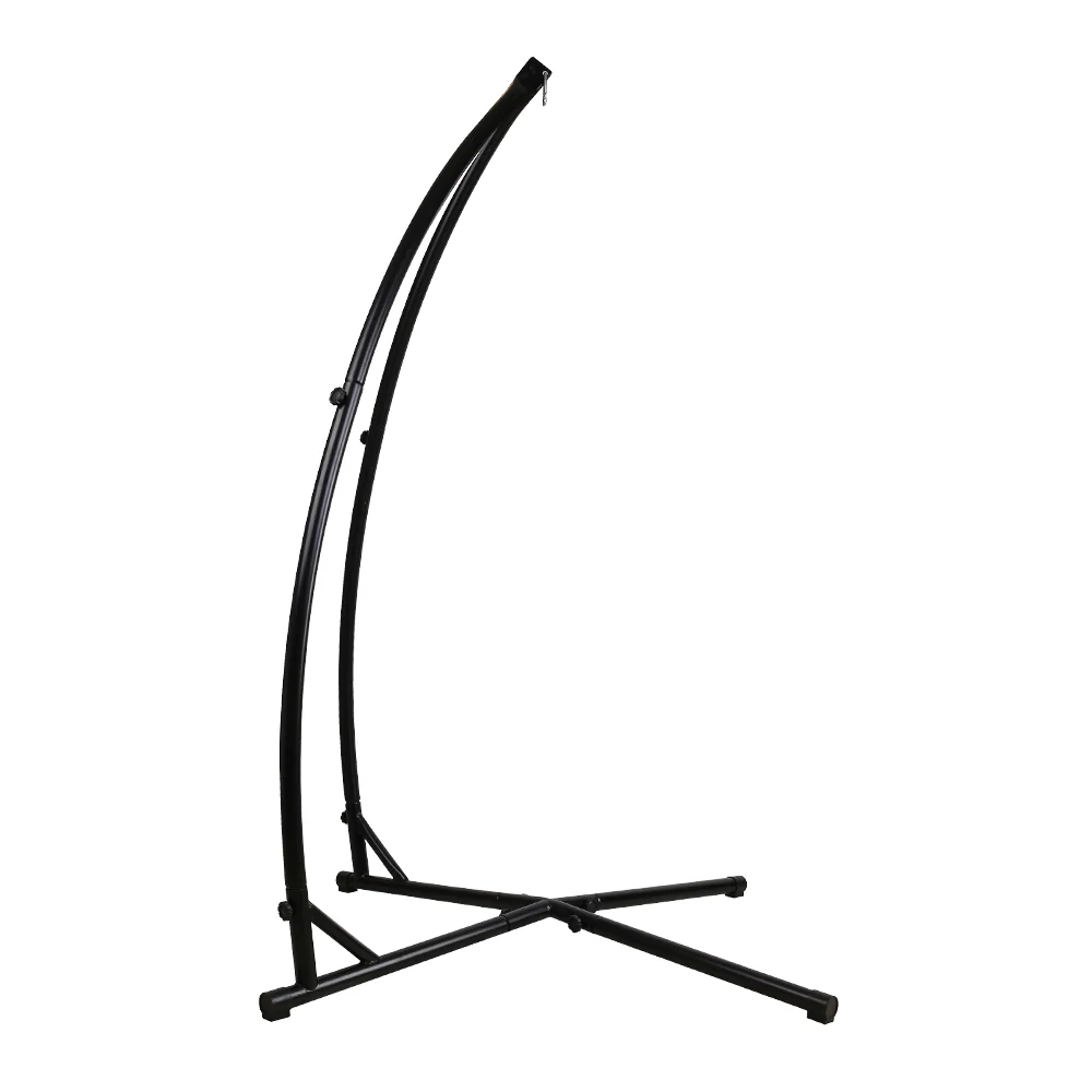 Hammock Chair Steel Stand Outdoor Furniture Heavy Duty - Black - Nurns