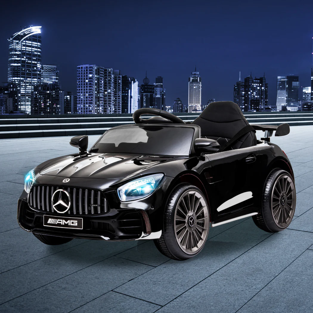 Kids Ride On Car 12V Battery Mercedes-Benz Licensed AMG GTR Toy Remote Control - Black - Nurns