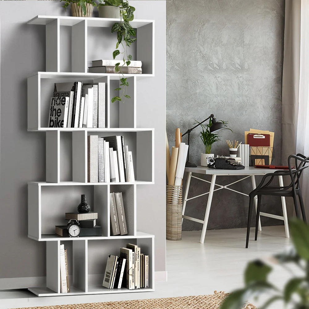 Artiss Bookshelf 5 Tiers - Rita White - Nurns