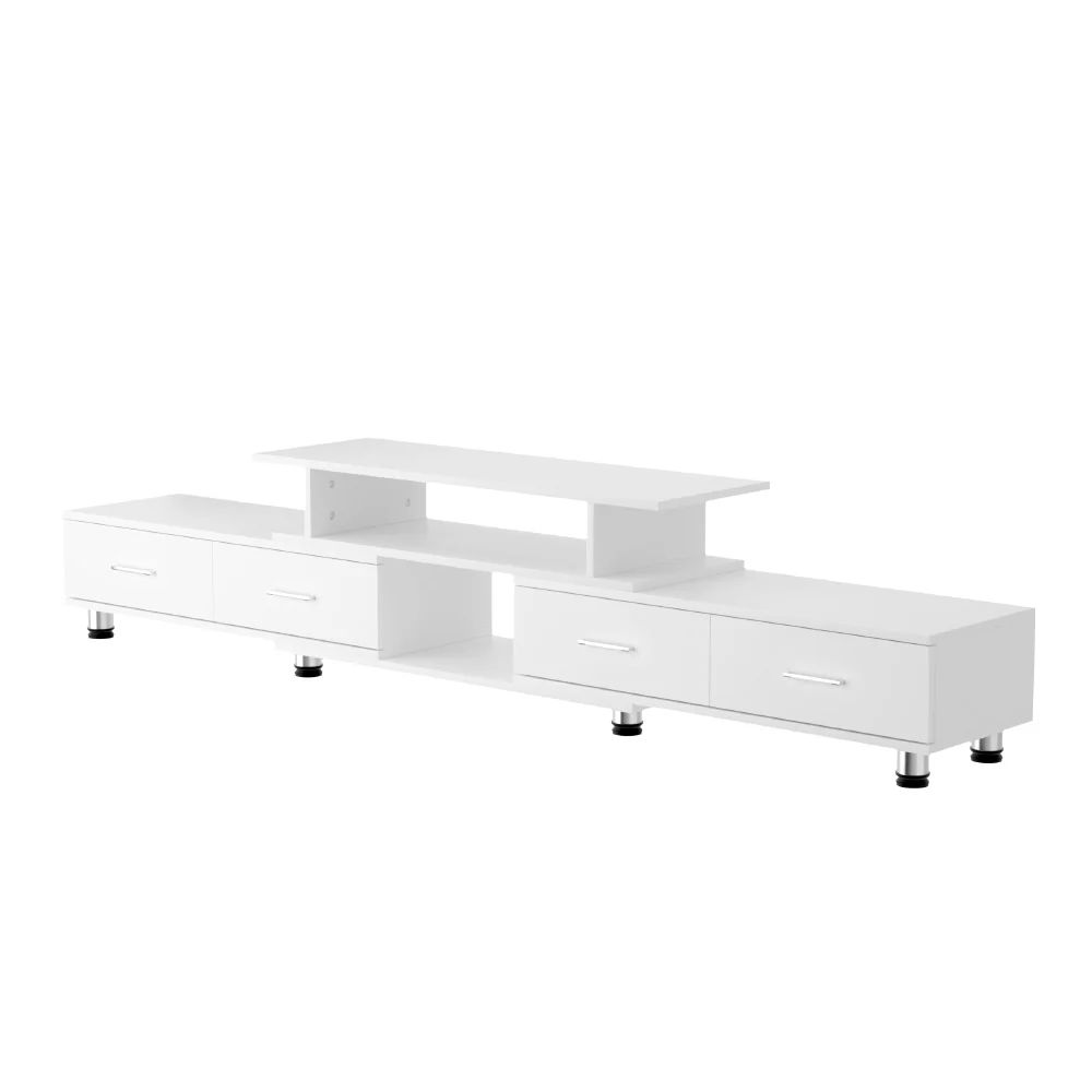 Olia 160cm to 220cm TV Cabinet Entertainment Unit Extendable - White - Nurns