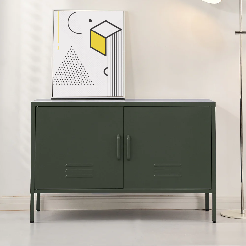 Magnus Metal Buffet Sideboard Cabinet - Green - Nurns