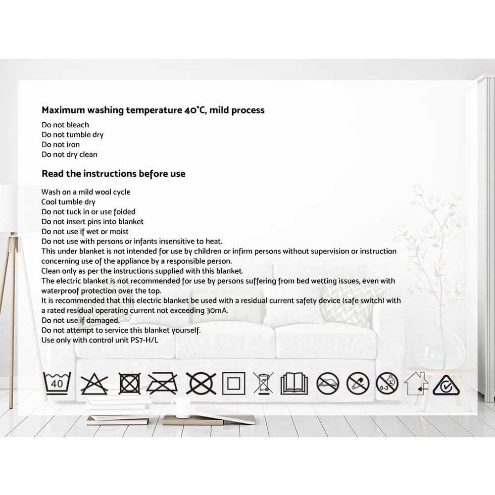 Watson Electric Throw Soft Blanket Rug Flannel Snuggle Washable Heated - Grey & White - Nurns