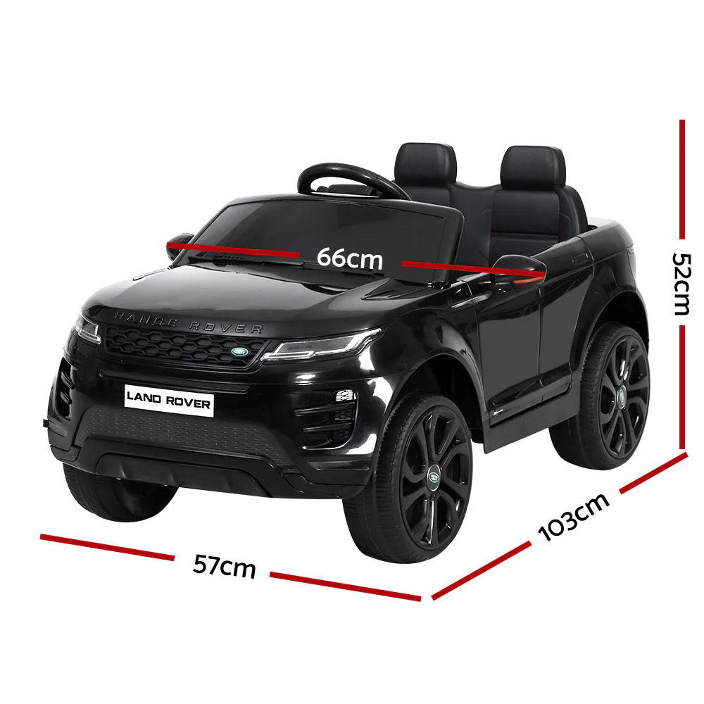 Kids Ride on Car Licensed Land Rover 12V Electric Car Toys Battery Remote - Black - Nurns